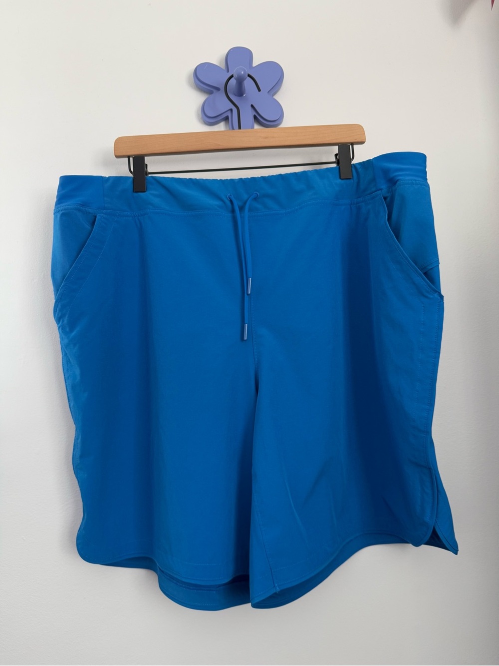 Lands End 22W Board Swim Bermuda Shorts Modest Swim Beach Blue Pool Vacation
